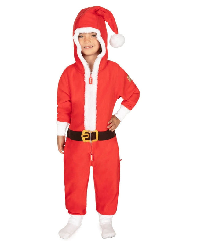 Girl's Santa Jumpsuit With Fur
