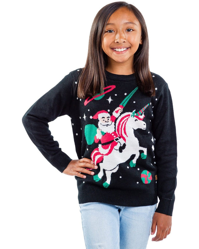 Boy's / Girl's Santa Unicorn Ugly Christmas Sweater