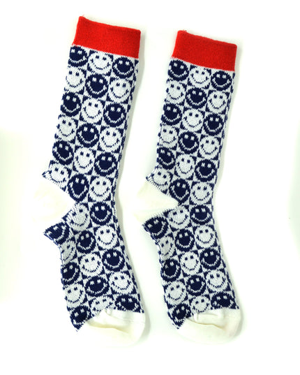 Fun Christmas Socks - Smiley Pepita Design